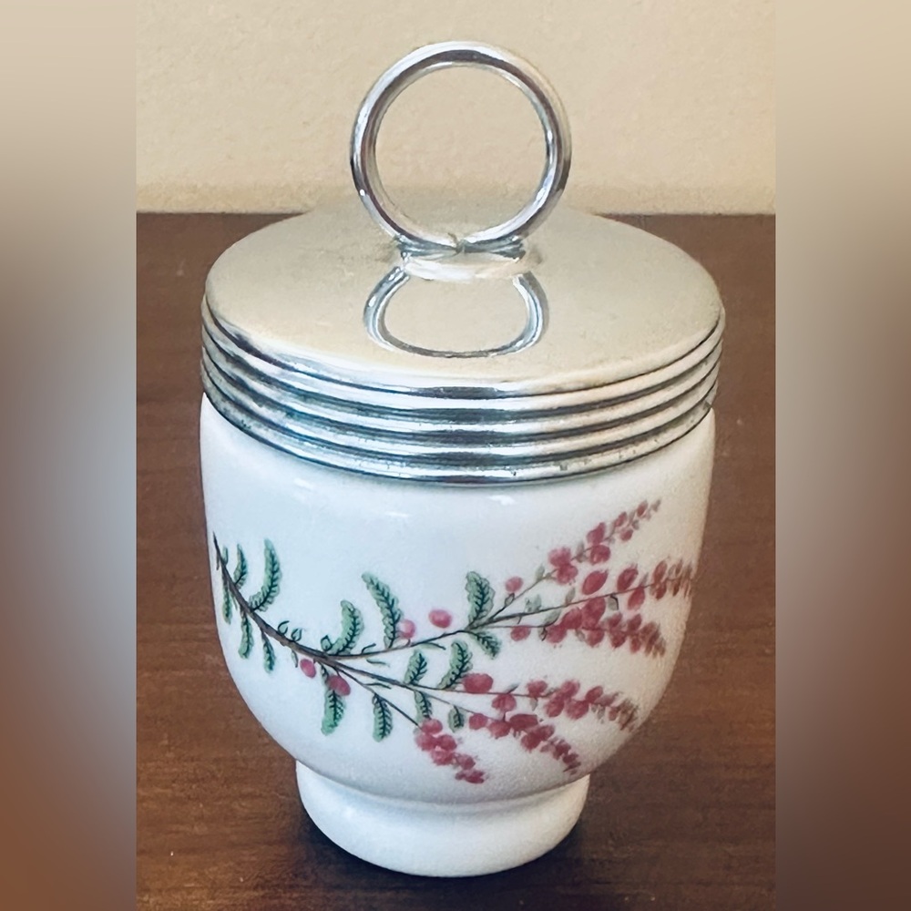 Royal Worcester 3" Egg Coddler Jelly Jar & Screw on Lid Porcelain England